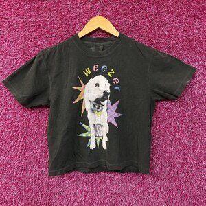 Weezer Margo Dog Graphic Rock Crop T-Shirt Small